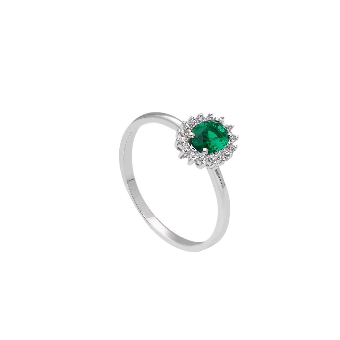 Anello oro bianco 375/ooo zirconia cubica e cristallo artificiale