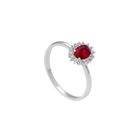 Anello oro bianco 375/ooo zirconia cubica e cristallo artificiale