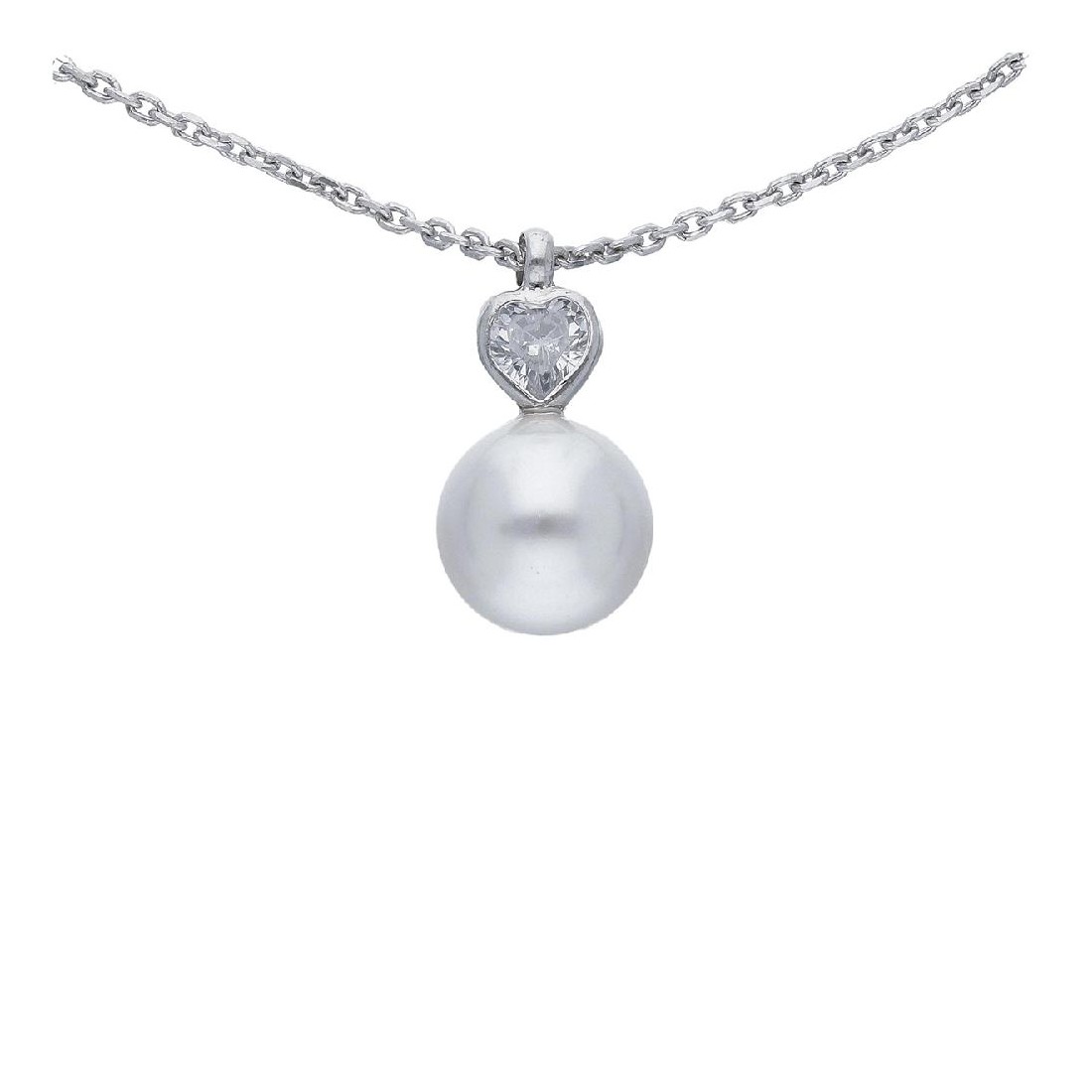 GIROCOLLO ARGENTO PERLA E ZIRCONI