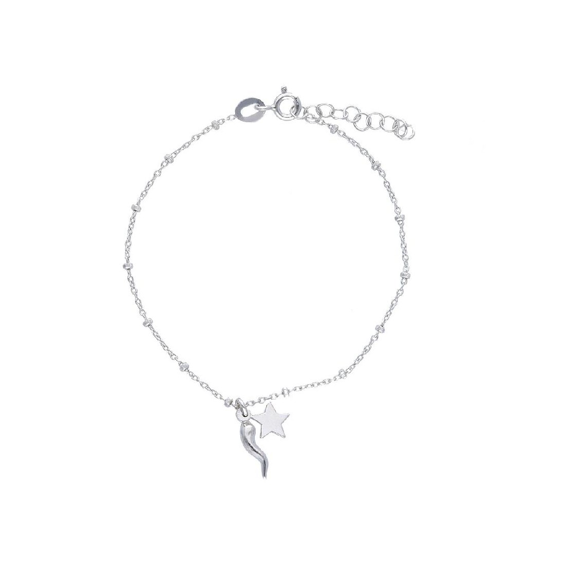 Bracciale in argento 925/ooo con corno e stella