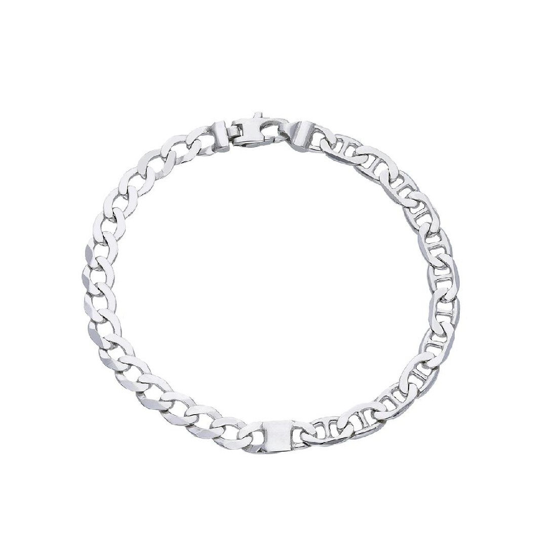 BRACCIALE  ARGENTO RODIATO TRAVERSINO