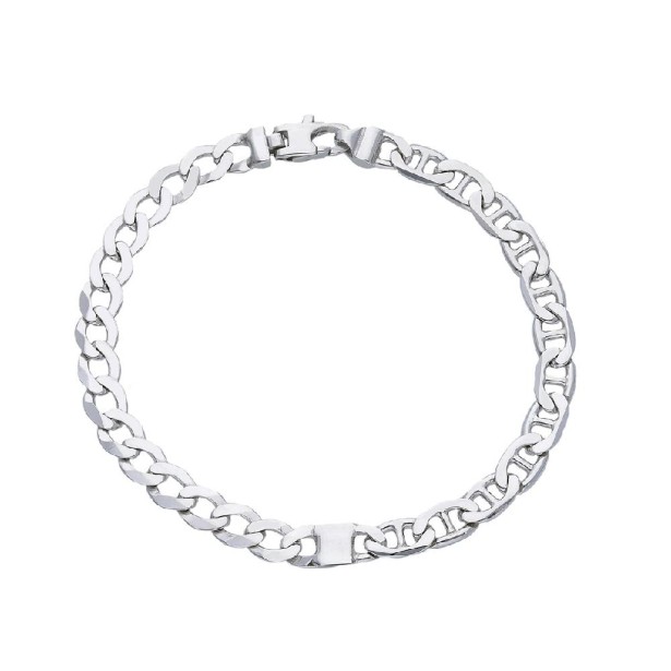 BRACCIALE  ARGENTO RODIATO TRAVERSINO