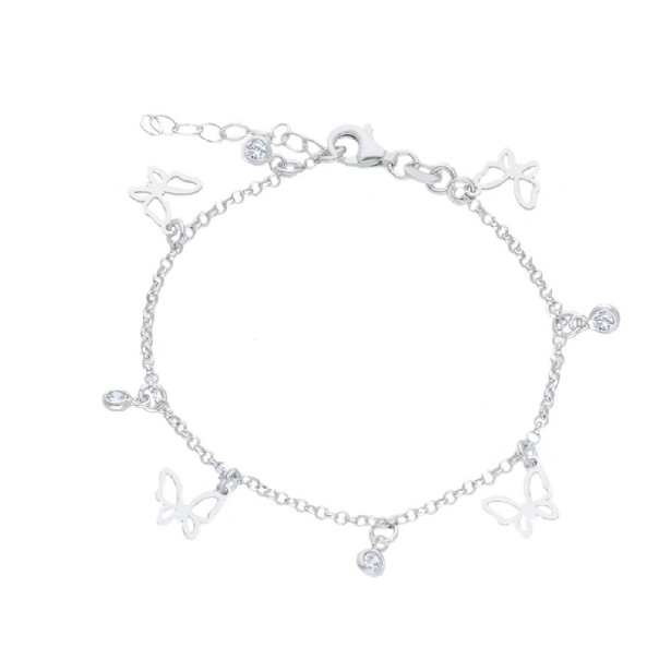 Bracciale in in argento 925/ooo e zirconia cubicacon farfalla