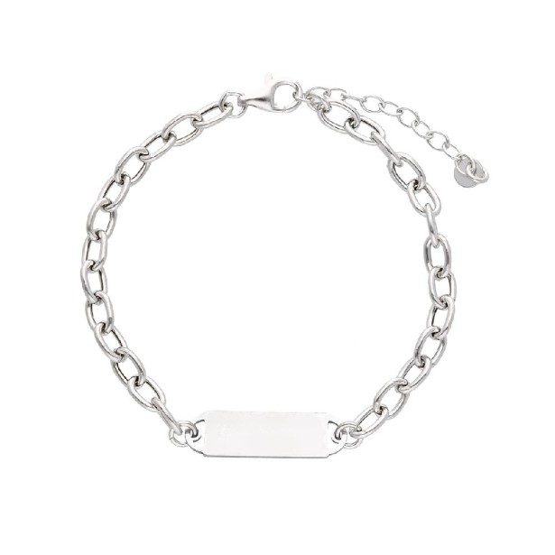 Bracciale targa traversino in argento 925/ooo