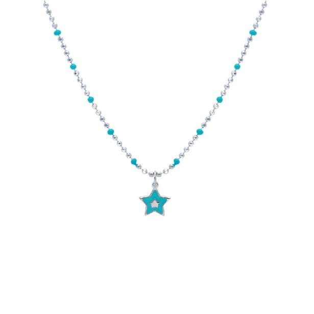 Girocollo in argento 925/ooo e smalto con stella