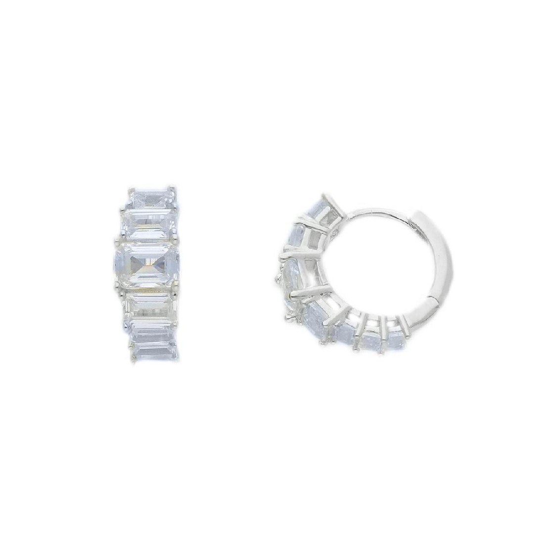 Orecchini cerchio in argento 925/ooo e zirconia cubica