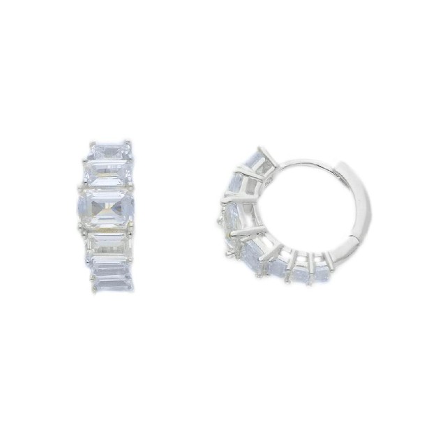 Orecchini cerchio in argento 925/ooo e zirconia cubica