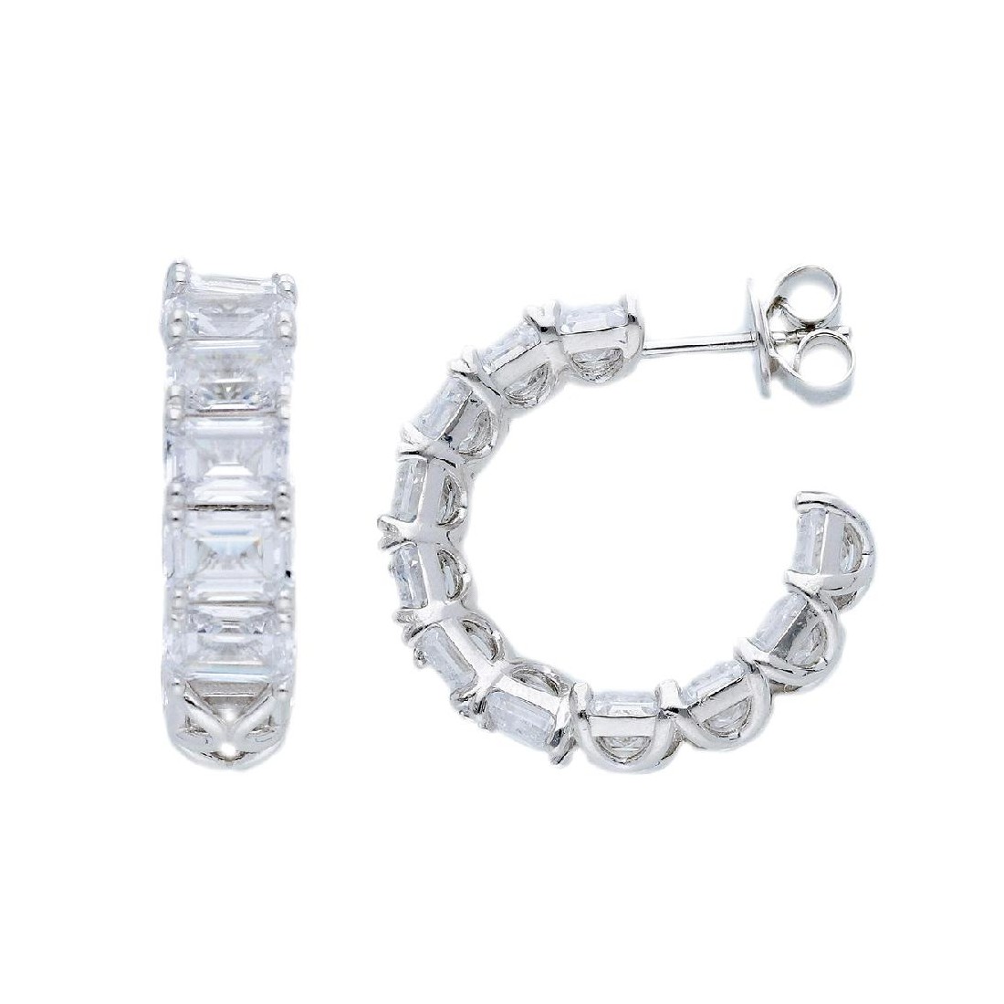 ORE ARGENTO SEMICERCHIO RODIO E  CUBICA ZIRCONIA