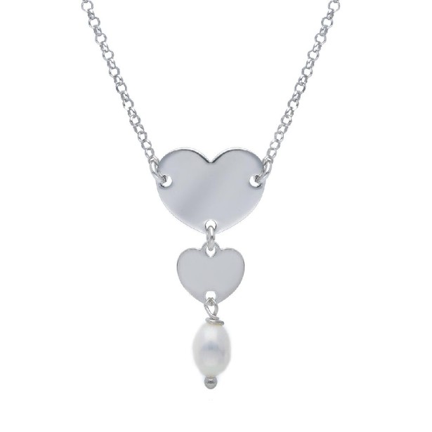 Girocollo in argento 925/ooo e perla con cuore