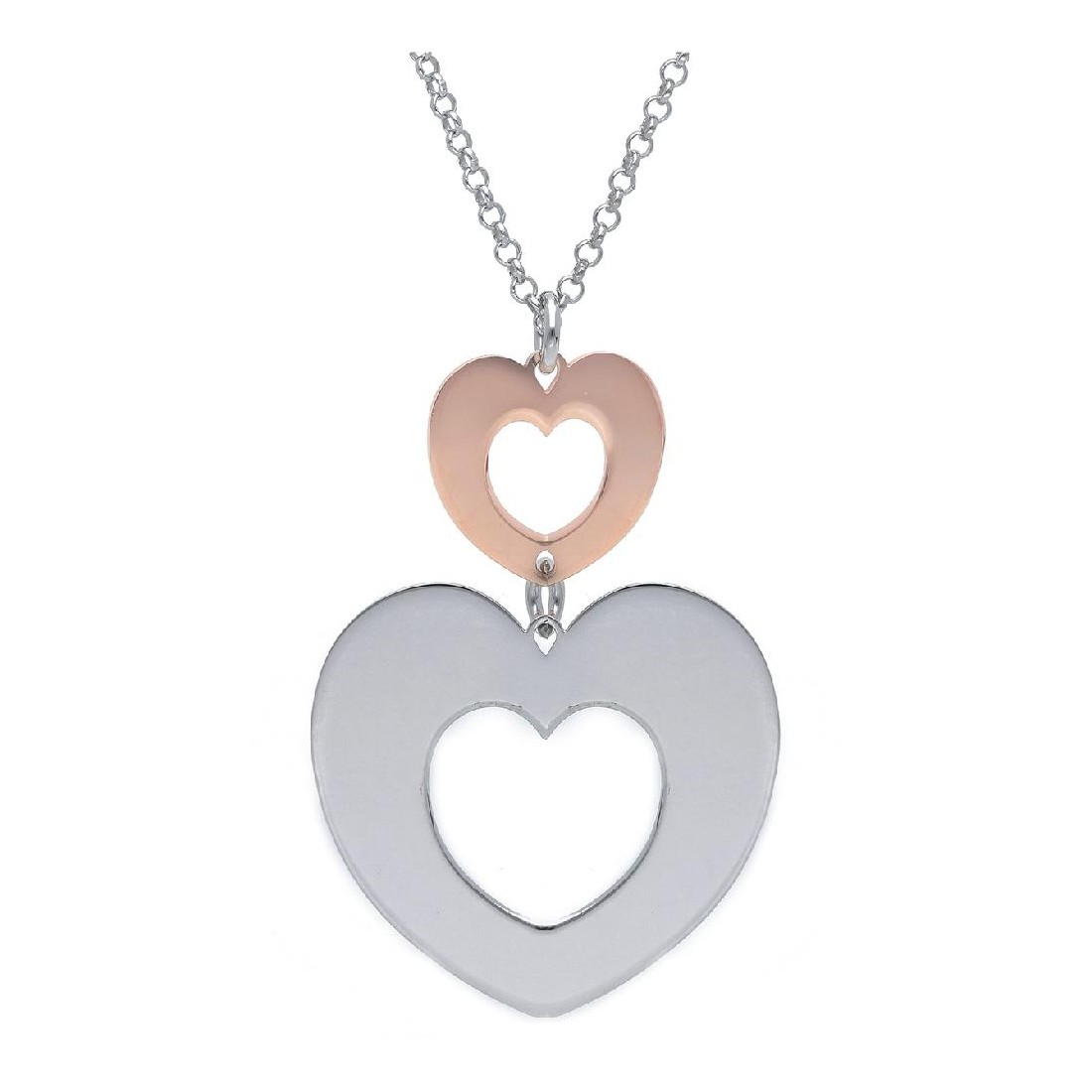 Girocollo in argento bicolore 925/ooo con cuore