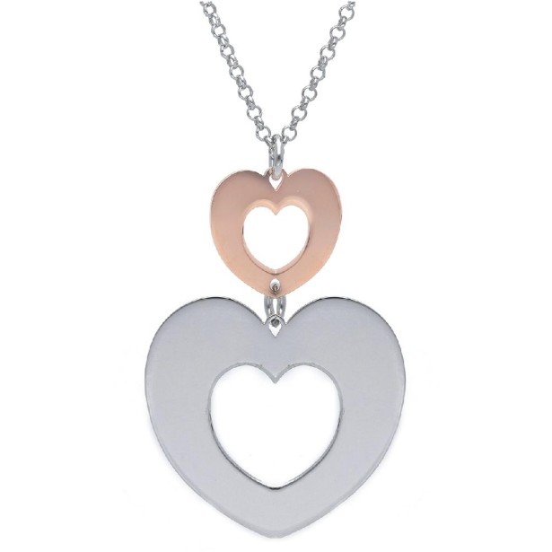 Girocollo in argento bicolore 925/ooo con cuore