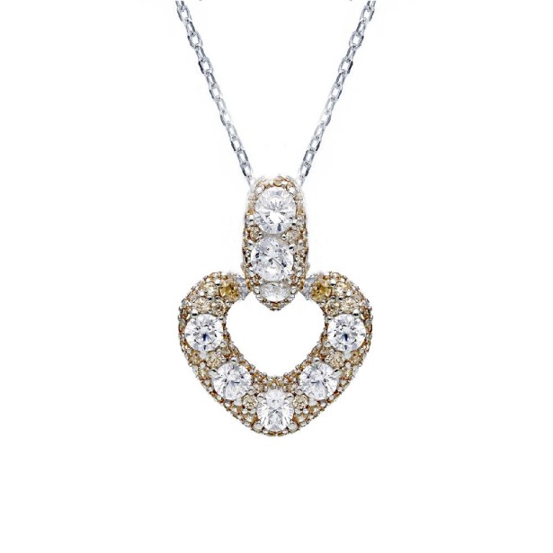 Girocollo in argento 925/ooo zirconia cubica e cristallo artificiale champagne