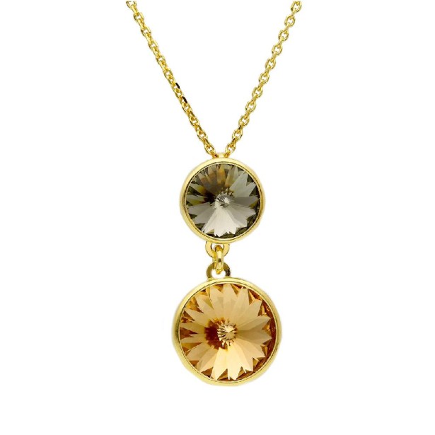 Girocollo in argento dorato 925/ooo e cristallo artificiale multicolor