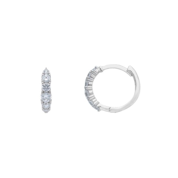 Orecchini cerchio in oro bianco 375/ooo e zirconia cubica