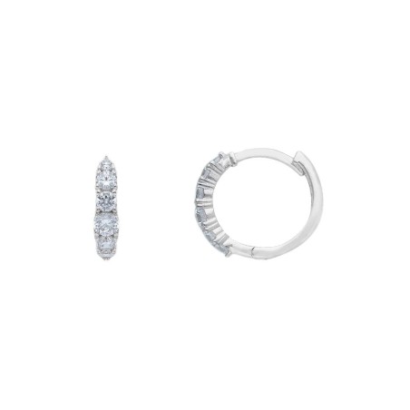 Orecchini cerchio in oro bianco 375/ooo e zirconia cubica