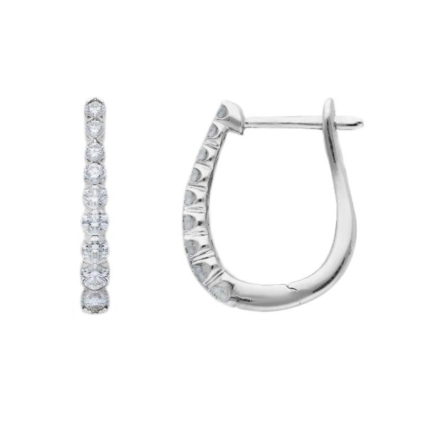 Orecchini in oro bianco 375/°°° con diamante lab-grown