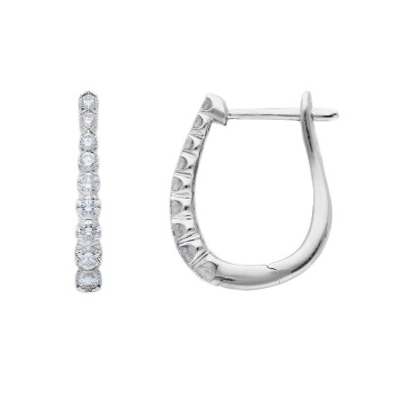 Orecchini in oro bianco 375/°°° con diamante lab-grown