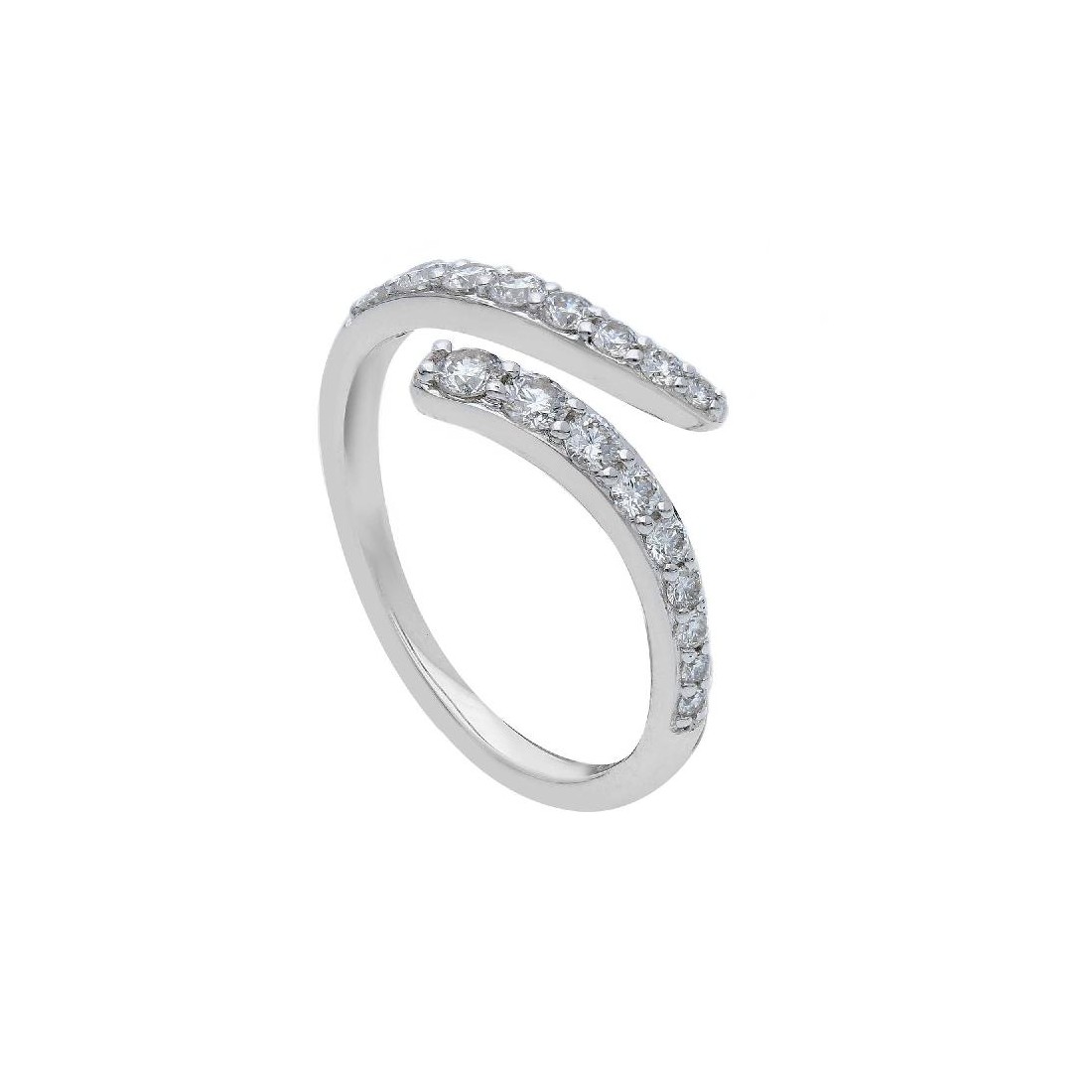 Anello in oro bianco 375/°°° con diamante lab-grown