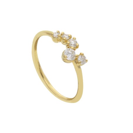 Anello in oro giallo 375/°°° con diamante lab-grown