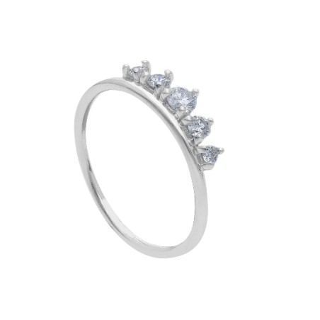 Anello in oro bianco 375/°°° con diamante lab-grown