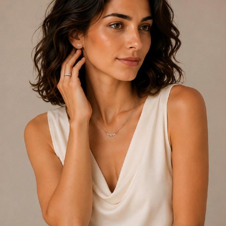 Anello in oro bianco 375/°°° con diamante lab-grown