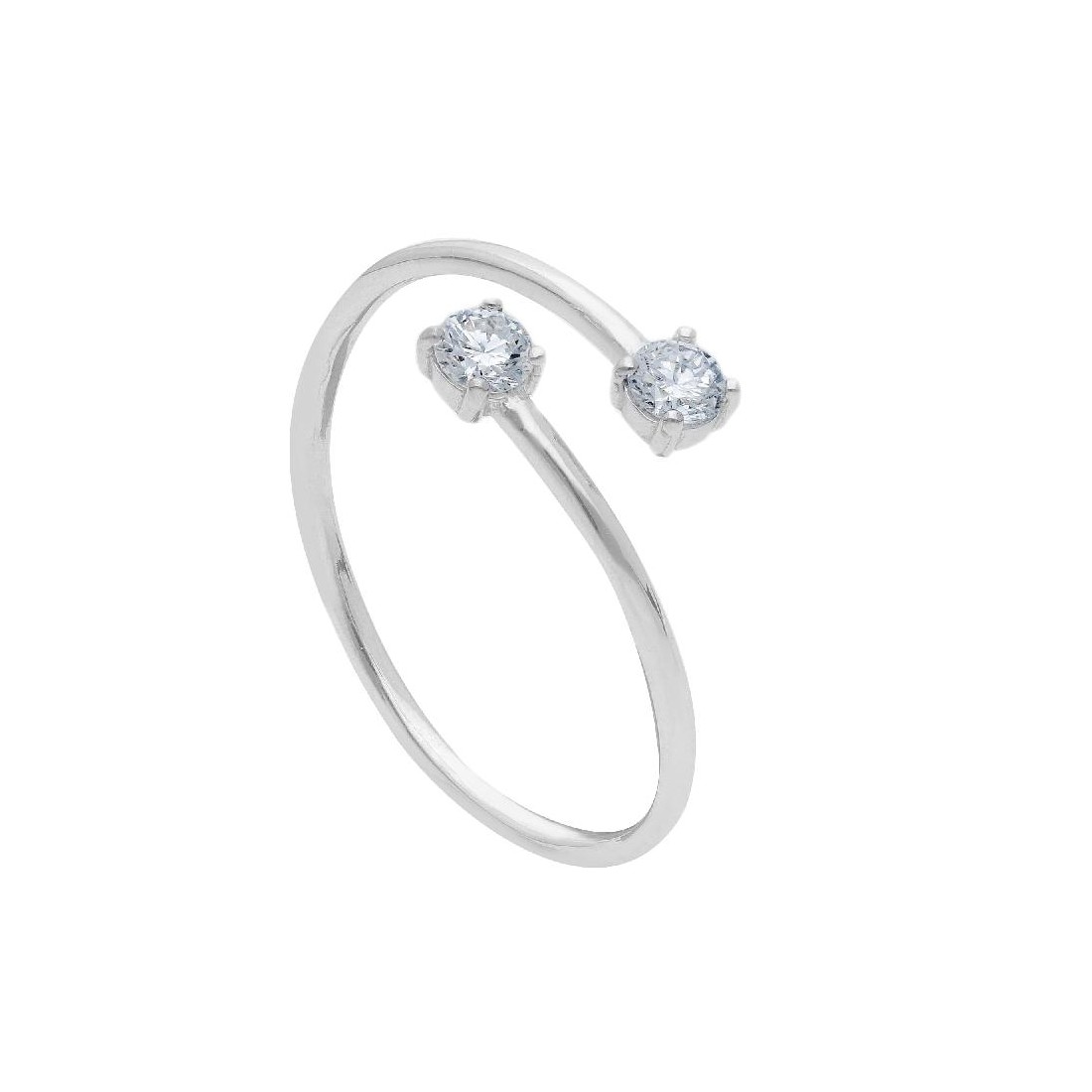 Anello in oro bianco 375/°°° con diamante lab-grown