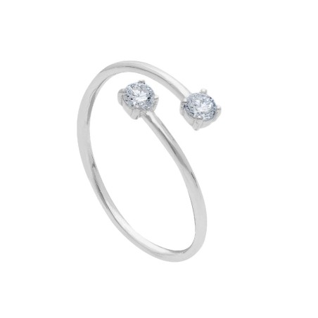 Anello in oro bianco 375/°°° con diamante lab-grown