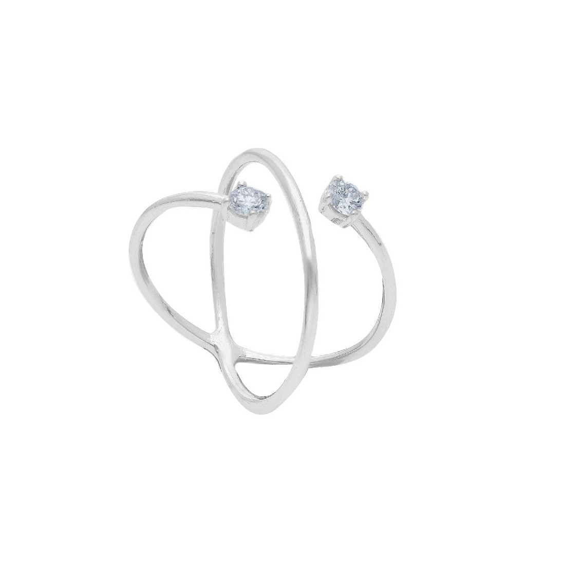 Anello in oro bianco 375/°°° con diamante lab-grown