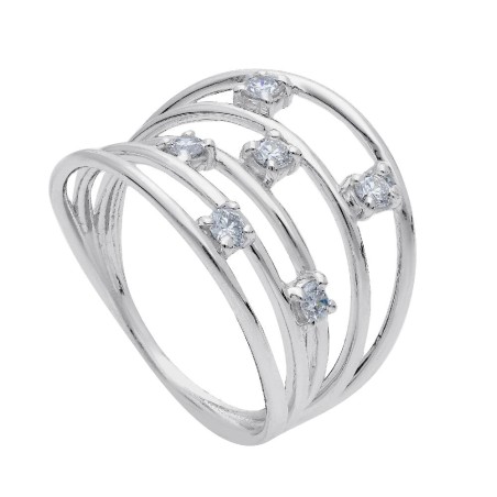 Anello in oro bianco 375/°°° con diamante lab-grown