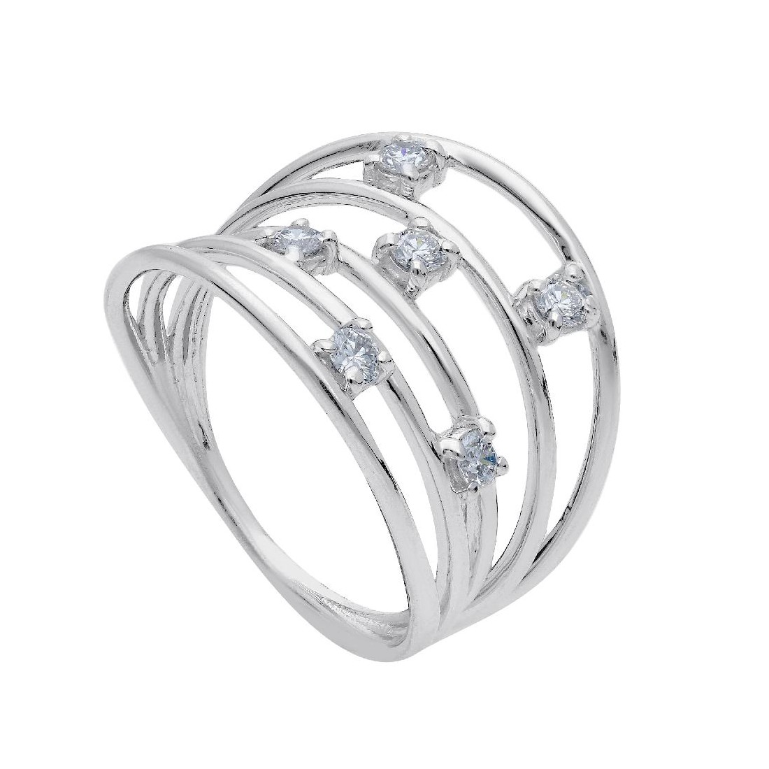 Anello in oro bianco 375/°°° con diamante lab-grown