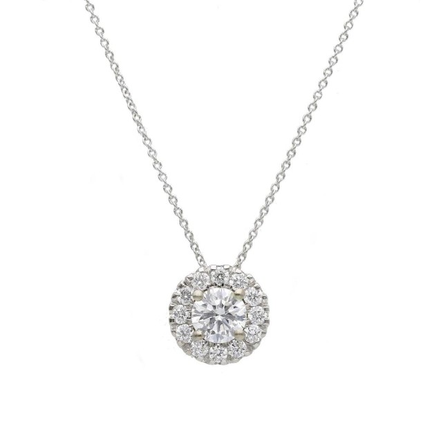 Girocollo in oro bianco 375/°°° con diamante lab-grown