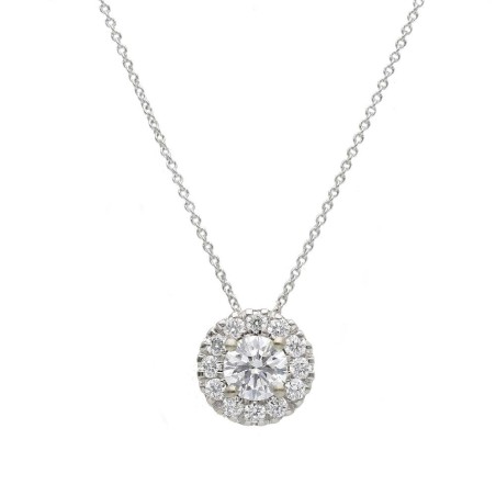 Girocollo in oro bianco 375/°°° con diamante lab-grown