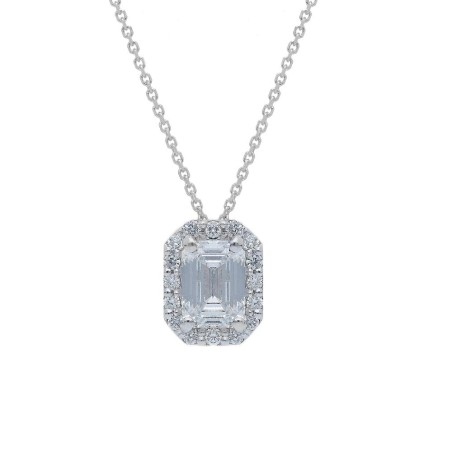 Girocollo in oro bianco 375/ooo con diamante lab-grown