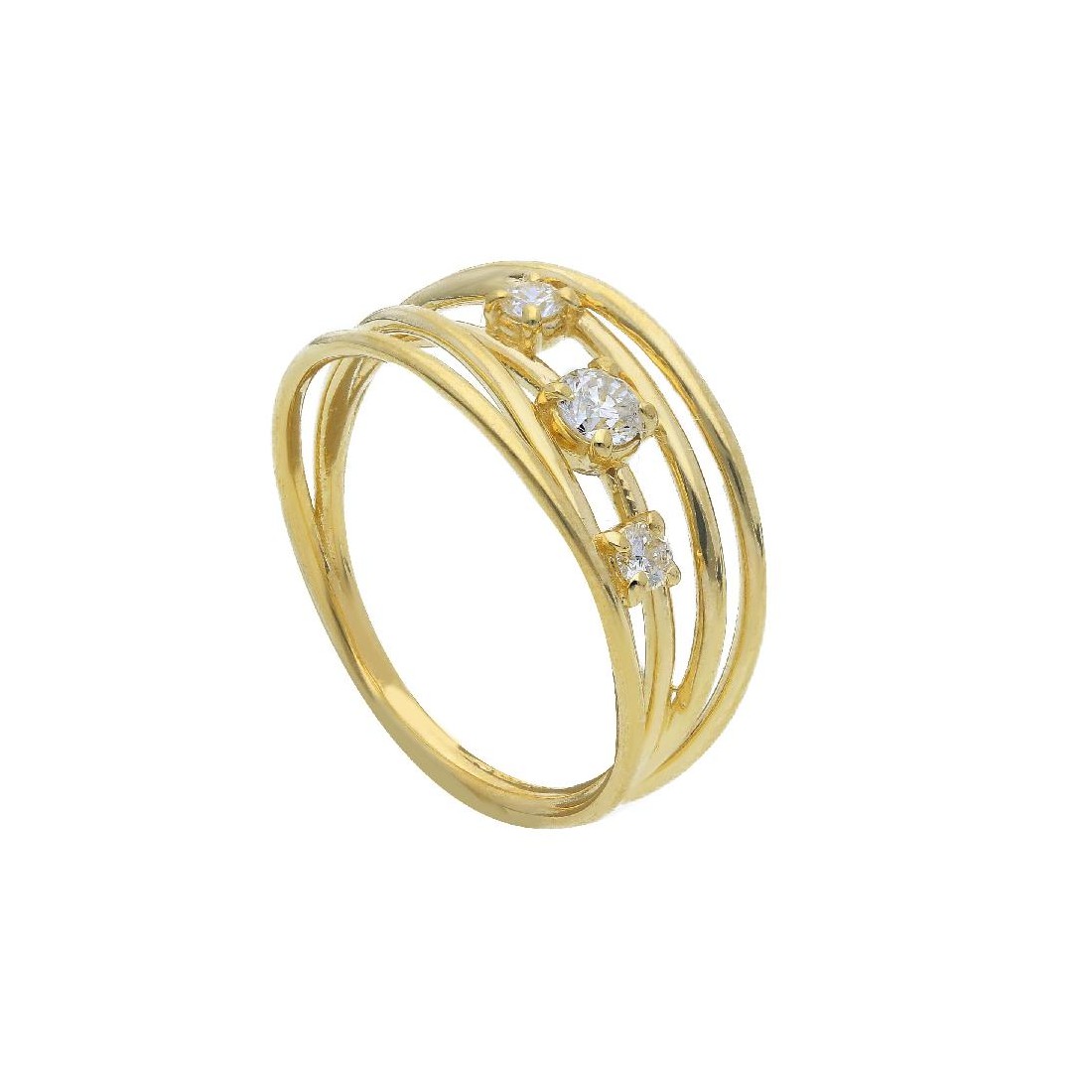Anello in oro giallo 375/ooo con diamante lab-grown