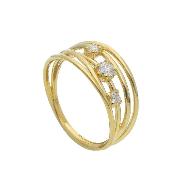 Anello in oro giallo 375/ooo con diamante lab-grown