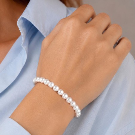 Bracciale in oro bianco 750/°°° e perla