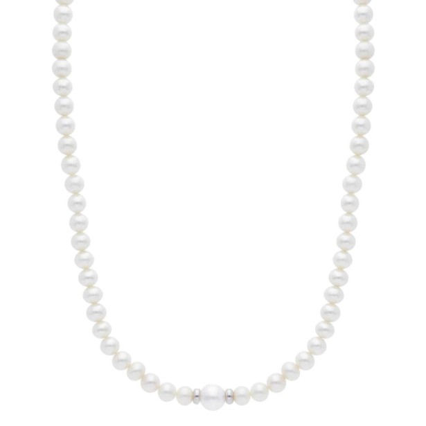 Girocollo in oro bianco 750/°°° e perla