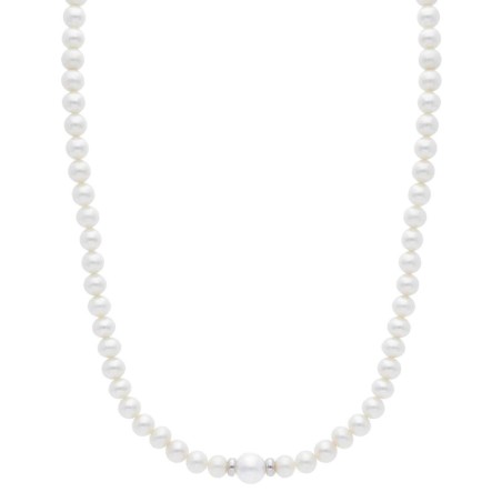 Girocollo in oro bianco 750/°°° e perla