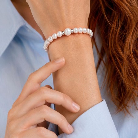 Bracciale in oro bianco 750/°°° e perla
