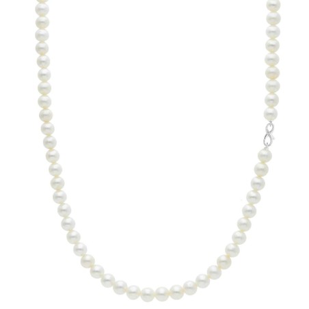 Girocollo in oro bianco 750/°°° e perla