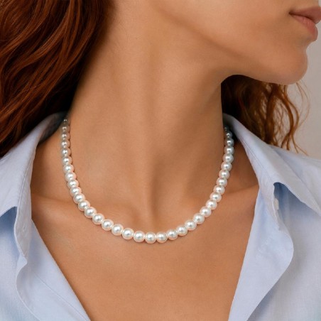 Girocollo in oro bianco 750/°°° e perla