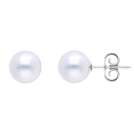 Orecchini lobo in oro bianco 750/°°° e perla