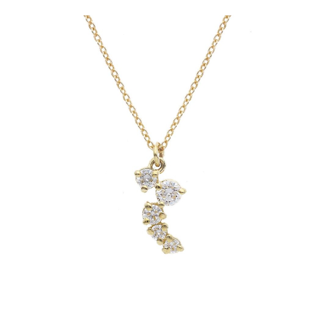 Girocollo in oro giallo 375/°°° con diamante lab-grown