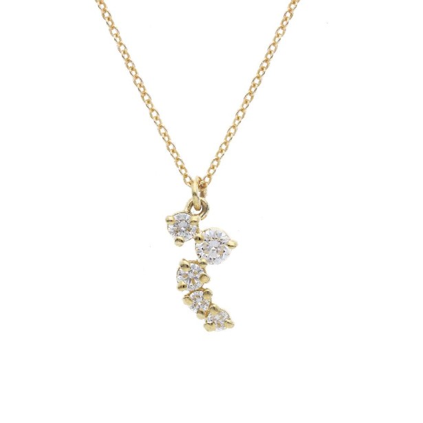 Girocollo in oro giallo 375/°°° con diamante lab-grown