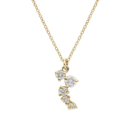 Girocollo in oro giallo 375/°°° con diamante lab-grown