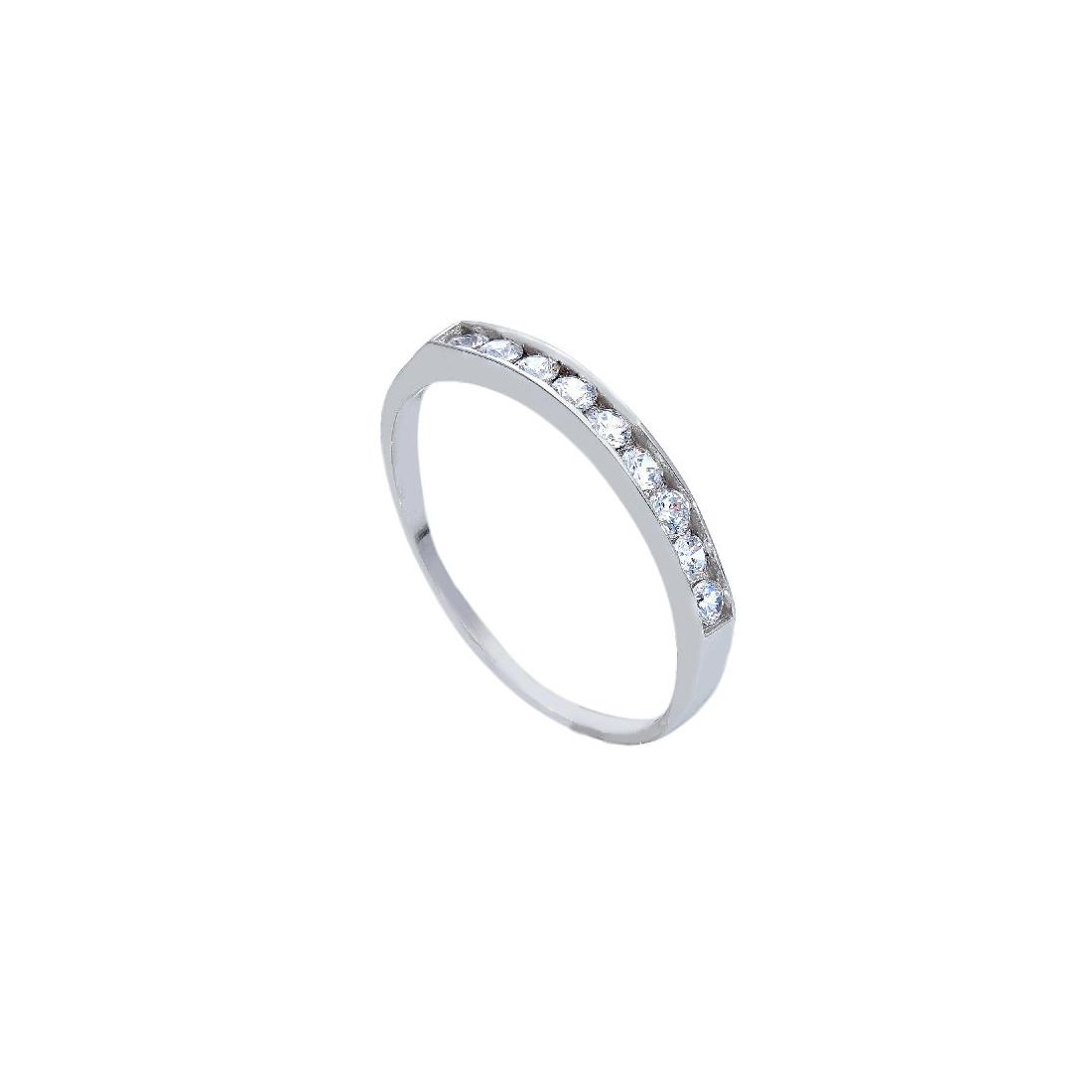 Anello riviere in oro bianco 750/ooo e zirconia cubica