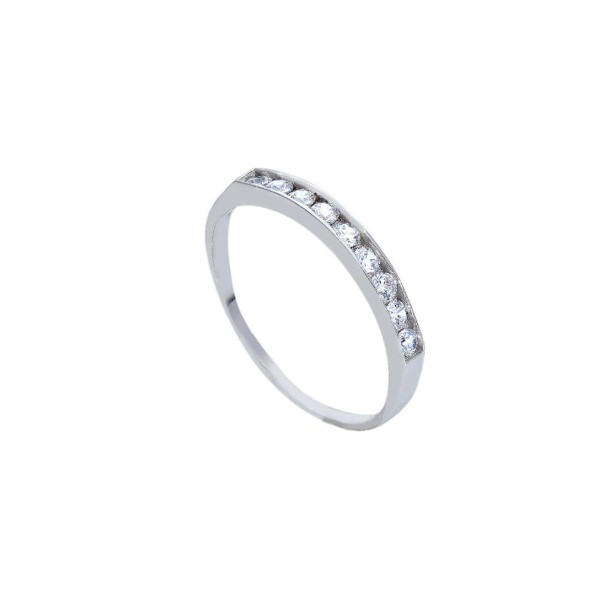 Anello riviere in oro bianco 750/ooo e zirconia cubica
