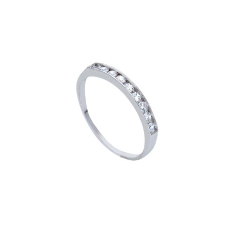 Anello riviere in oro bianco 750/ooo e zirconia cubica