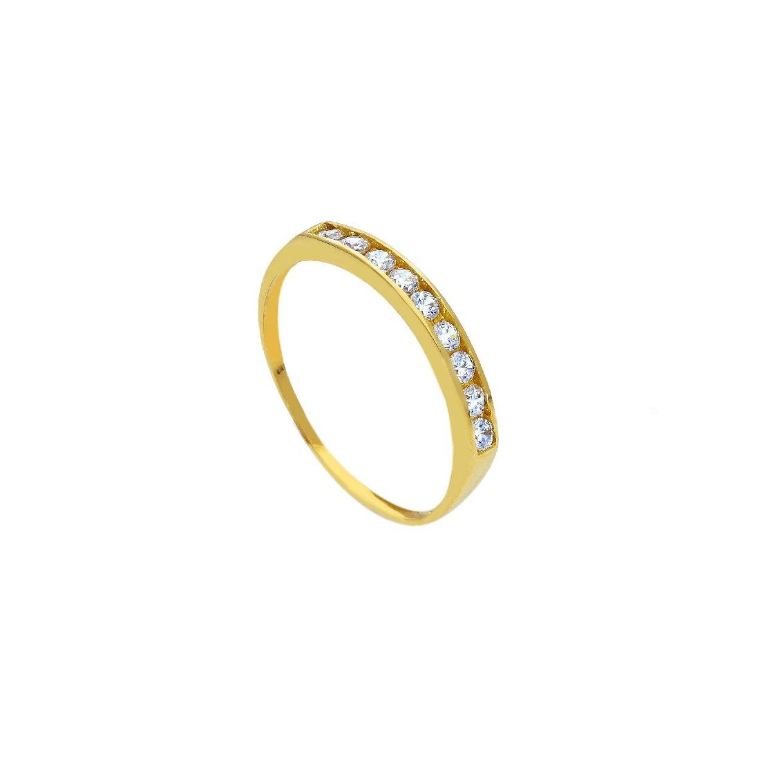 Anello riviere in oro giallo 750/ooo e zirconia cubica