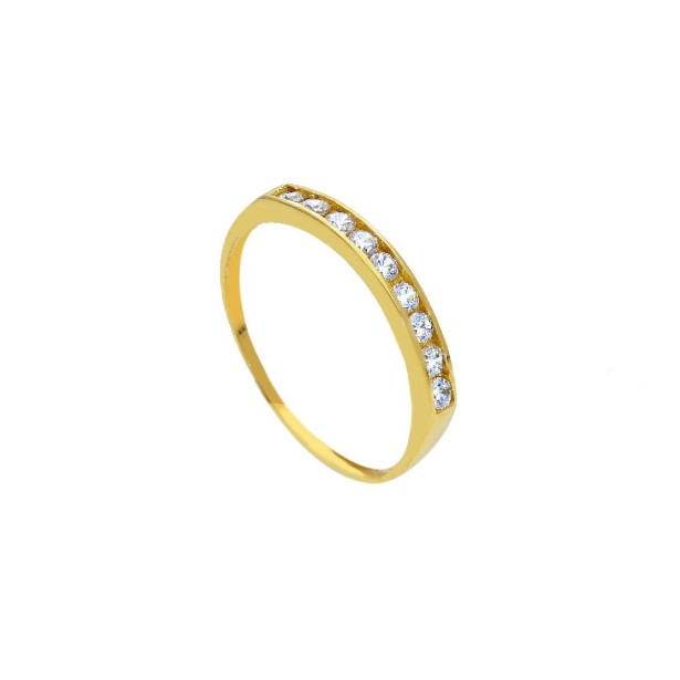 Anello riviere in oro giallo 750/ooo e zirconia cubica